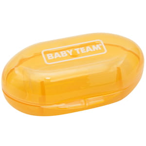 Зубная щетка-массажер детская BABY TEAM (Беби тим) артикул 7200 силиконовая с контейнером с 4-х месяцев
