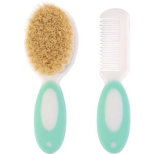 Набор детский расческа и щётка натуральная для волос BABY TEAM (Беби тим) артикул 7106 с рождения