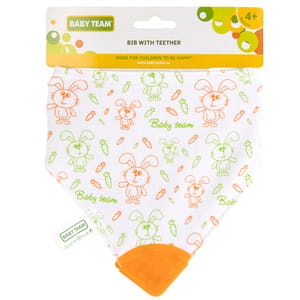 Нагрудник на липучці дитячий BABY TEAM (Бебі Тім) з прорізувачем артикул 6508 з 4-х місяців