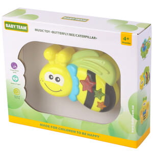 Іграшка дитяча музикальна BABY TEAM (Бебі Тім) артикул 8624 в асортименті: метелик, бджілка, гусінь з 4-х місяців