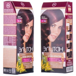 Крем-краска для волос ЭЛИТАН Интенсив цвет 4.56 Черная смородина