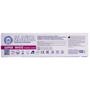 Паста зубная ALASKA (Аляска) Super white отбеливающая анти-кофе, анти-табак 100 мл