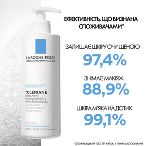 Крем-гель для лица La Roche-Posay (Ля Рош-Позе) Толеран очищающий для чувствительной кожи для уменьшения дискомфорта и сухости 400 мл