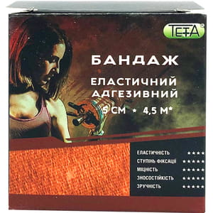 Бандаж Бинт) еластичний адгезивний Teta (Тета) самофіксуючий розмір 5 см х 4,5 м 1 шт
