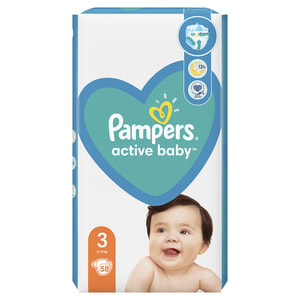Подгузники для детей PAMPERS Active Baby (Памперс Актив Бэби) 3 от 6 до 10 кг 58 шт