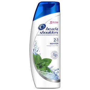 Шампунь и бальзам-ополаскиватель для волос HEAD&SHOULDERS (Хеден Шолдерс) 2 в 1 Ментол против перхоти 200 мл