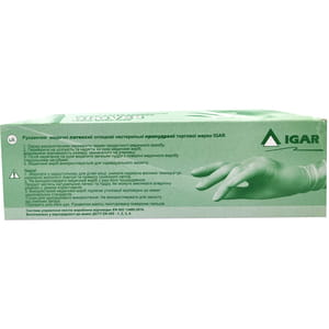 Перчатки смотровые латексные нестерильные припудренные Игар размер L (8-9) 1 пара