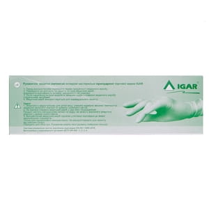 Перчатки смотровые латексные нестерильные припудренные Игар размер M (7-8) 1 пара