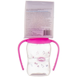 Бутылочка LINDO (Линдо) артикул LI 146 выгнутая с ручками и силиконовой соской 125 мл