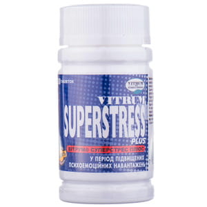 Витрум Суперстресс Плюс таблетки покрытые оболочкой  в период повышенных психоэмоциональних нагрузок с витамином С флакон 30 шт