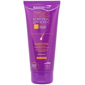 Шампунь для сухих и поврежденных волос NATURE.med (Натур мед) Луково-чесночный комплекс 200 мл