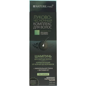 Шампунь для жирных волос NATURE.med (Натур мед) Луково-чесночный комплекс 200 мл