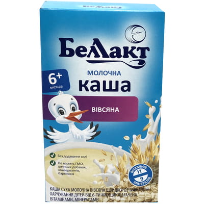 Каша молочна дитяча Белакт Вівсяна з 6-ти місяців 200 г
