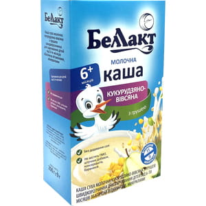 Каша молочна дитяча Белакт Кукурузно-вівсяна з грушою 200 г