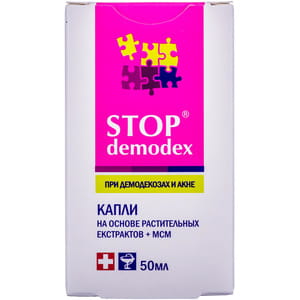 Дієтична добавка краплі на основі рослинних екстрактів Стоп Демодекс проти демодекозу флакон 50 мл