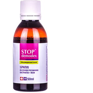 Дієтична добавка краплі на основі рослинних екстрактів Стоп Демодекс проти демодекозу флакон 50 мл