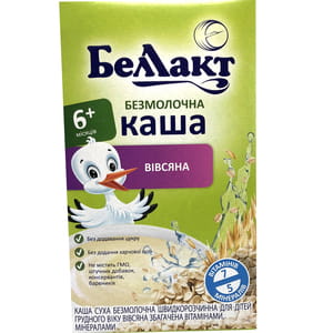 Каша безмолочна дитяча Белакт Вівсяна з 6-ти місяців 200 г
