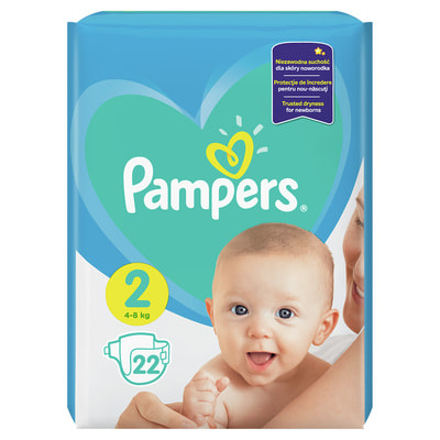Підгузки для дітей PAMPERS (Памперс) 2 від 4 до 8 кг упаковка 22 шт