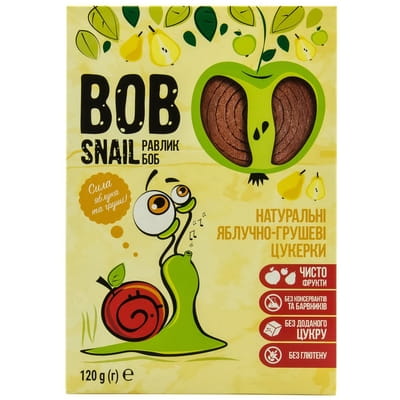 Конфеты детские натуральные Bob Snail (Боб Снеил) Улитка Боб яблочно-грушевые 120 г