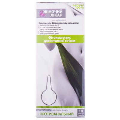 Фітокомплекс для інтимної гігієни для спринцювання Жіночий доктор Протизапальний в фільтр-пакетах по 4 г 10 шт