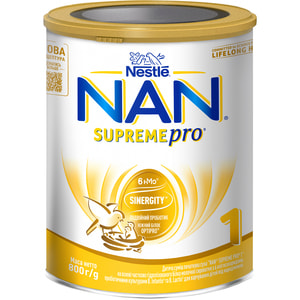 Смесь молочная детская NESTLE (Нестле) Нан 1 Supreme (Суприм) на основе частично гидролизированного белка молочной сыворотки с рождения 800 г