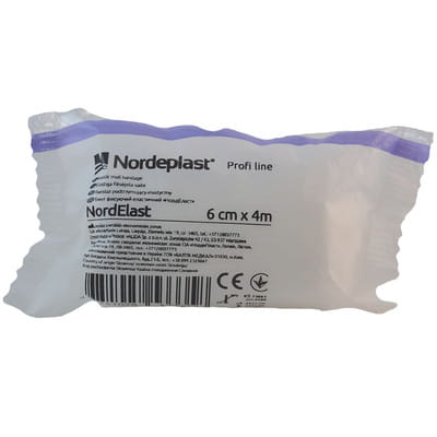 Бинт эластичный медицинский NordElast (НордЭласт) фиксирующий размер 6 см х 4 м 1 шт