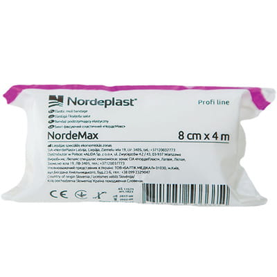 Бинт еластичний медичний NordeMax (НордеМакс) фіксуючий розмір 8 см х 4 м 1 шт