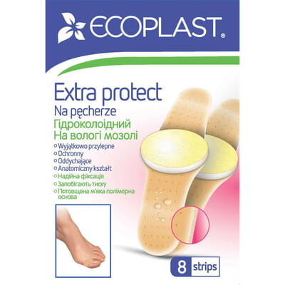 Пластырь мозольный Ecoplast (Экопласт) на влажные мозоли Экстра защита 8 шт