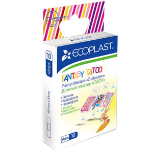 Пластырь медицинский Ecoplast (Экопласт) набор детский Тату прозрачний 10 шт