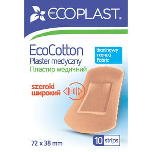 Пластир медичний Ecoplast (Екопласт) набір на тканинній основі розмір 72 мм х 38 мм 10 шт