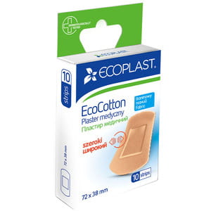 Пластир медичний Ecoplast (Екопласт) набір на тканинній основі розмір 72 мм х 38 мм 10 шт