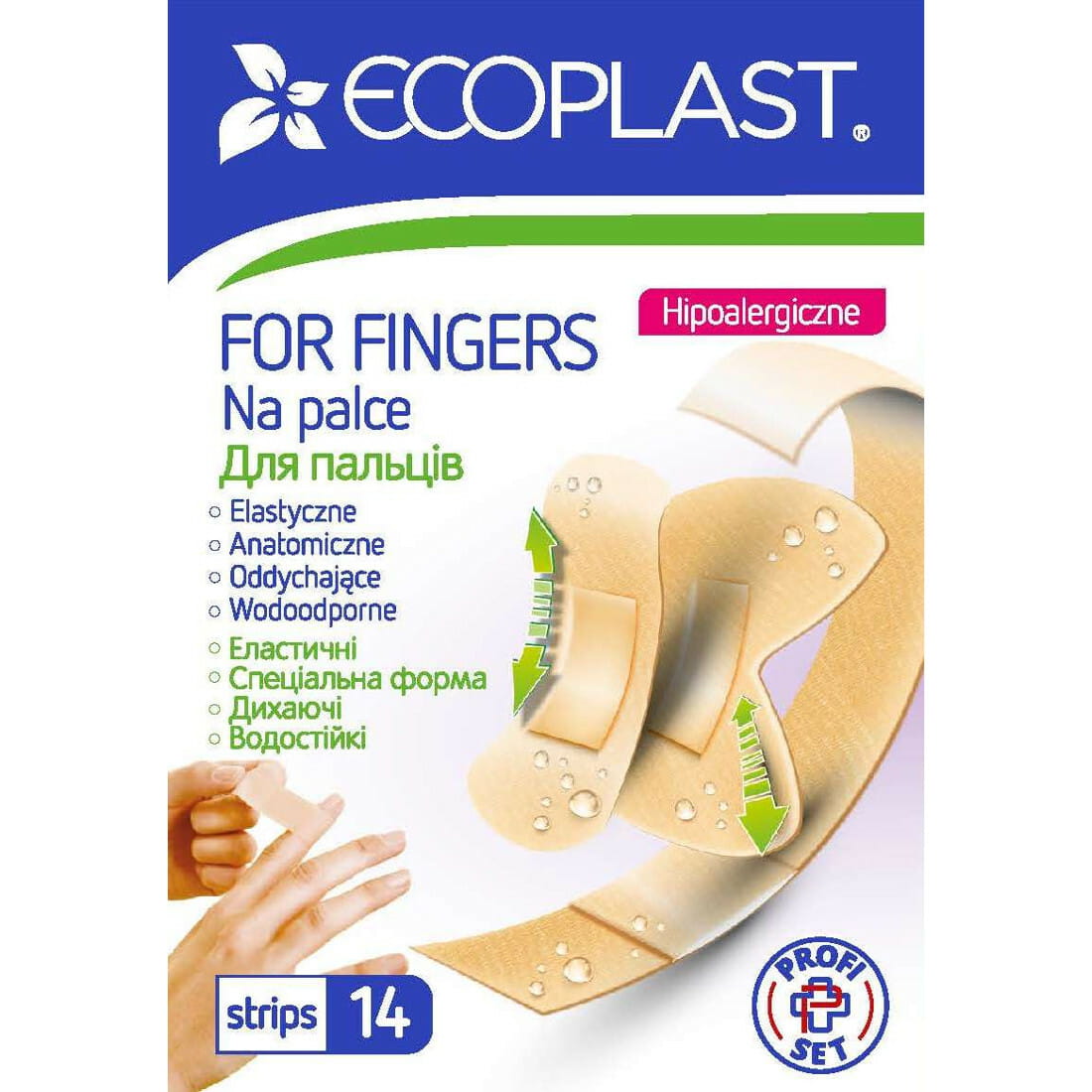 プラステック　イーフォト　plaster ePhoto Пластир медичний Ecoplast (Екопласт) набір еластичний Для пальців