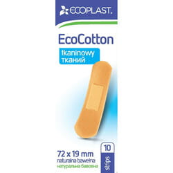 Пластырь медицинский Ecoplast (Экопласт) на тканевой основе размер 72 мм х 19 мм в мини упаковке 10 шт