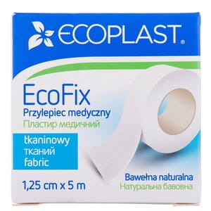 Пластир медичний Ecoplast (Екопласт) ЕкоФікс на тканинній основі в котушці розмір 1,25 см x 500 см у паперовій упаковці 1 шт