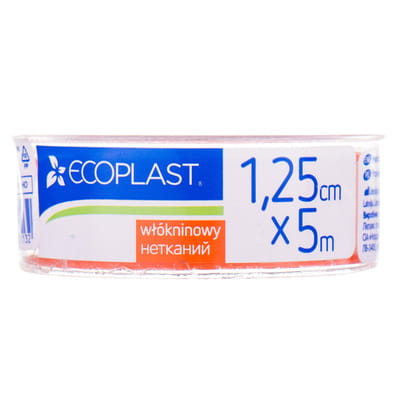 Пластир медичний Ecoplast (Екопласт) ЕкоПор на нетканній основі в котушці з пластиковою кришкою розмір 1,25 см x 500 см 1 шт