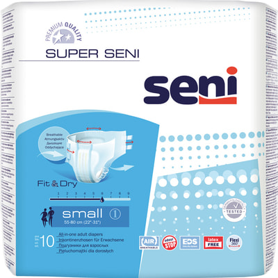 Подгузники для взрослых SENI (Сени) Super Small (Супер Смол) размер S/1 10 шт