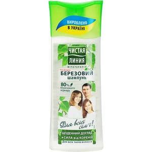 Шампунь для всіх типів волосся Чиста лінія Березовий 250 мл