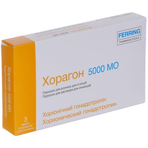 Хорагон пор. д/р-ра д/ин. амп. 5000МЕ + р-ль амп. 1мл №3