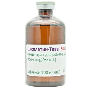 Цисплатин-Тева конц. д/р-ра д/инф. 0,5мг/мл фл. 100мл №1