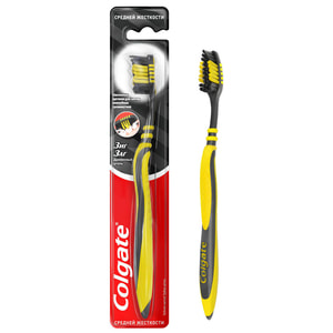Зубная щетка COLGATE (Колгейт) ЗигЗаг Древесный уголь средней жесткости 1 шт