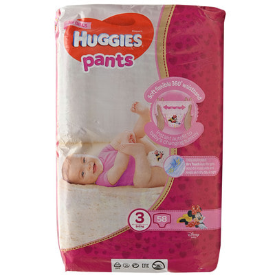 Підгузки-трусики для дітей HUGGIES (Хагіс) Pants (Пентс) 3 для дівчаток від 6 до 11 кг 58 шт