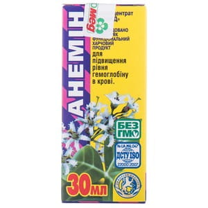 Фітоконцентрат Екомед Анемін для підвищення рівня гемоглобіну в крові флакон 30 мл