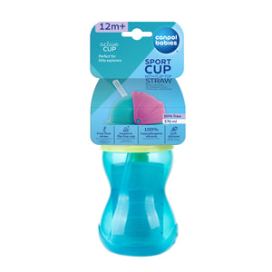 Поильник детский CANPOL (Канпол) артикул 56/113_blu спортивный с трубочкой 370 мл