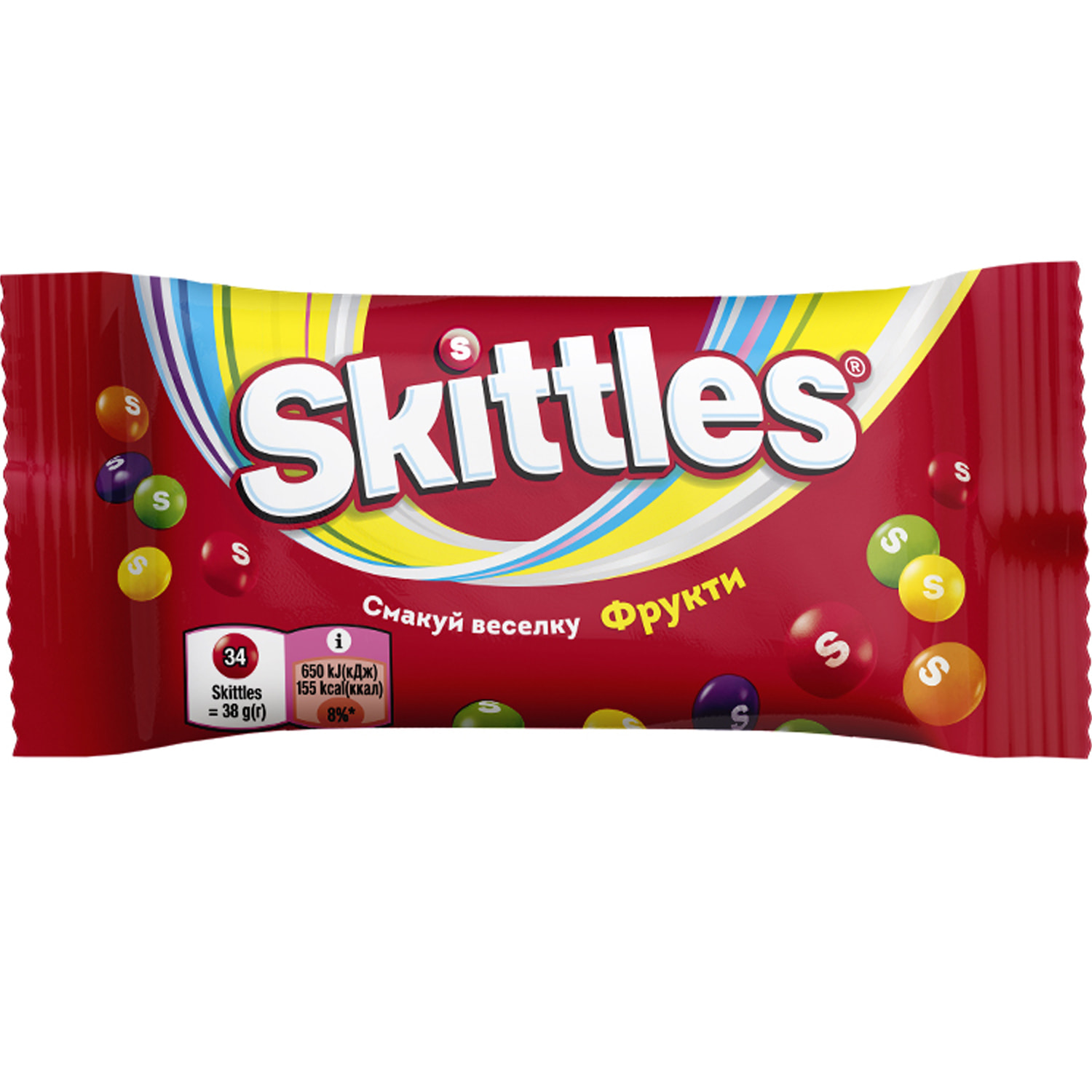 Конфеты драже SKITTLES (Скитлс) Фрукты 38 г (5000159376655) Mars