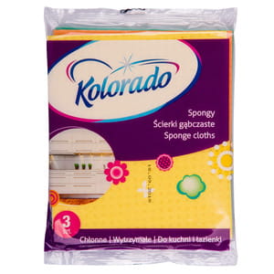 Салфетки для уборки губчатые KOLORADO (Колорадо) Spongy размер 16 см х 17,8 см 3 шт