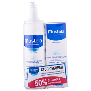 Набор MUSTELA (Мустела) Стоп себорея: шампунь для новорожденных 150 мл + крем от себорейных корочек 40 мл