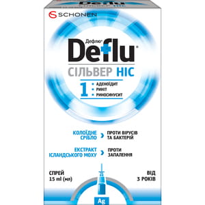 Дефлю Сильвер Нос спрей назальный комплексного действия во флаконе с распылителем 15 мл