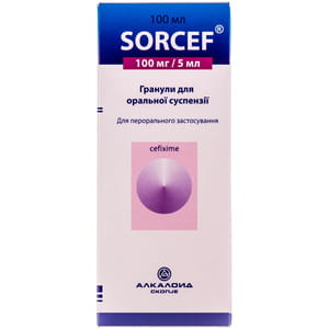 Сорцеф гран. д/орал. сусп. 100мг/5мл для 100мл фл. 53г