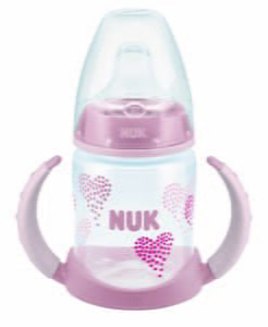 Бутылочка обучающая NUK (Нук) First Choice с силиконовой насадкой для питья и съемными ручками 150 мл