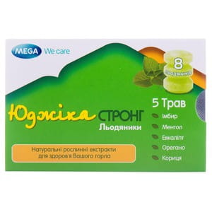 Юджика Стронг леденцы растительные для здоровья Вашего горла 15 блистеров по 8 шт
